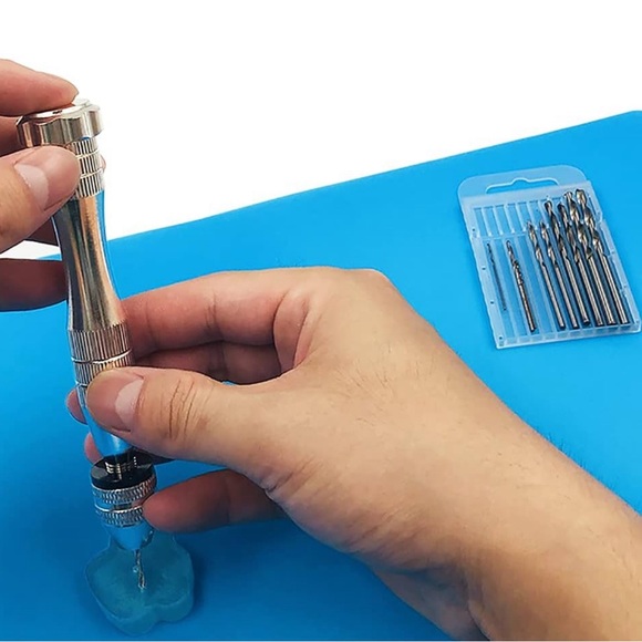 75pc PIN VISE HAND DRILL, DRILL BITS SET SILICONE MATS MORE DIY CRAFTS RESIN LOT - Picture 5 of 10